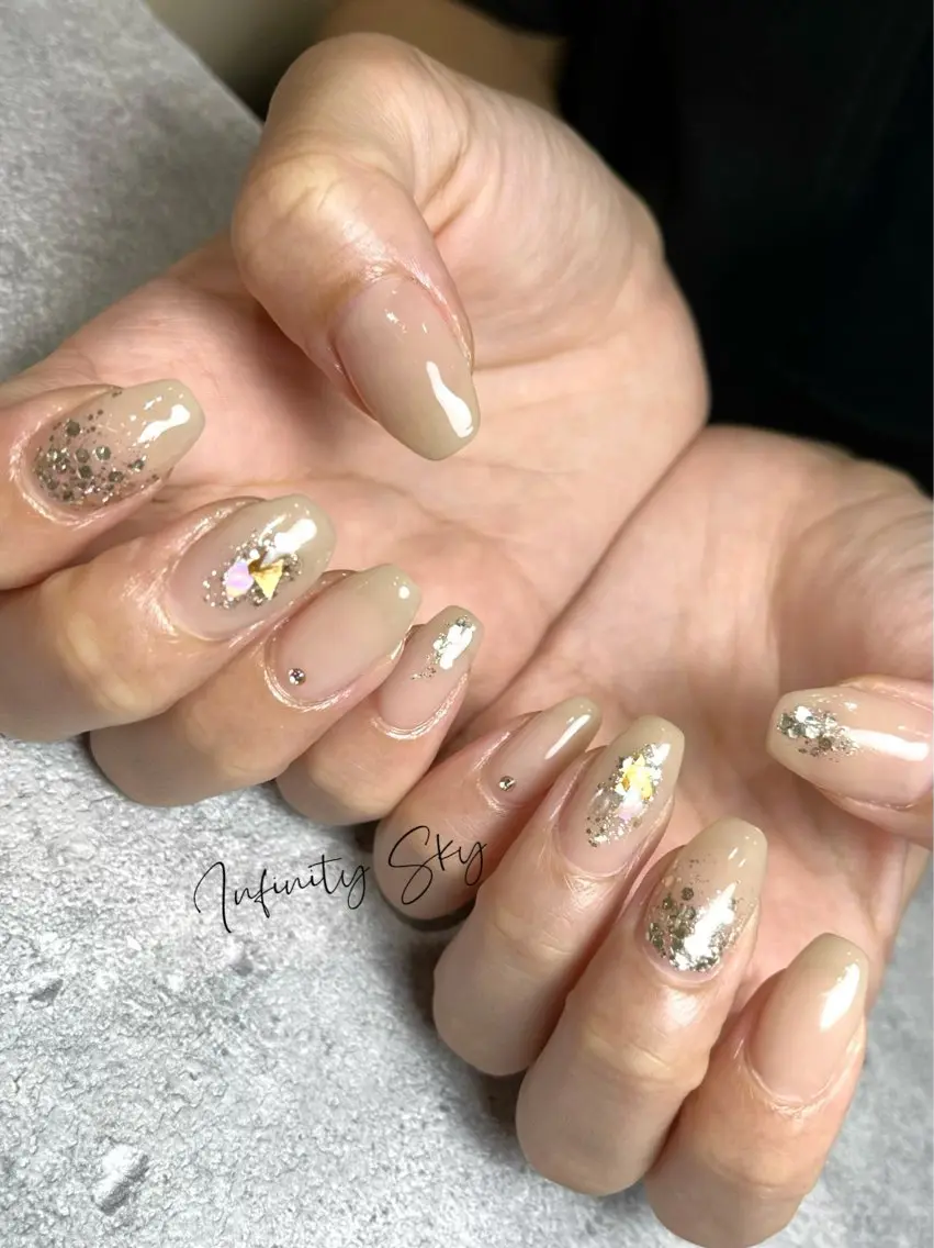 ネイル アートネイル ニュアンスネイル ハンドネイル infinity skyのネイルデザイン