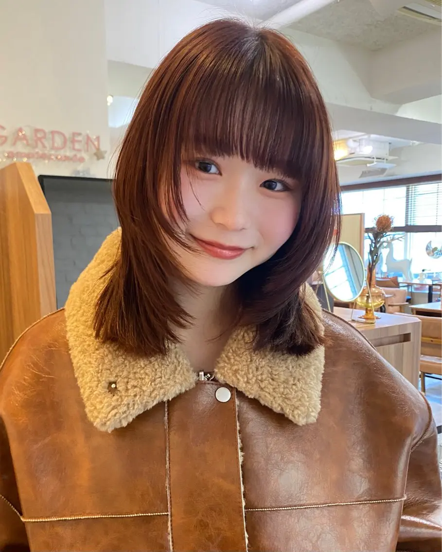 ミディアム カラー カット ヘアカラー トリートメント shiori/暖色/ レイヤー/似合わせのヘアスタイル
