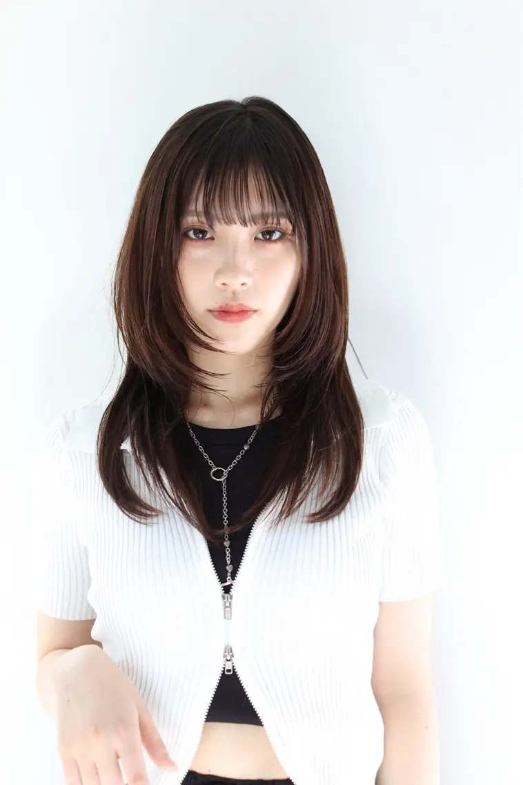 ロング カラー ヘアアレンジ カット ヘアカラー トリートメント ヘアセット 🎀韓国レイヤー 🇰🇷mireiのヘアスタイル