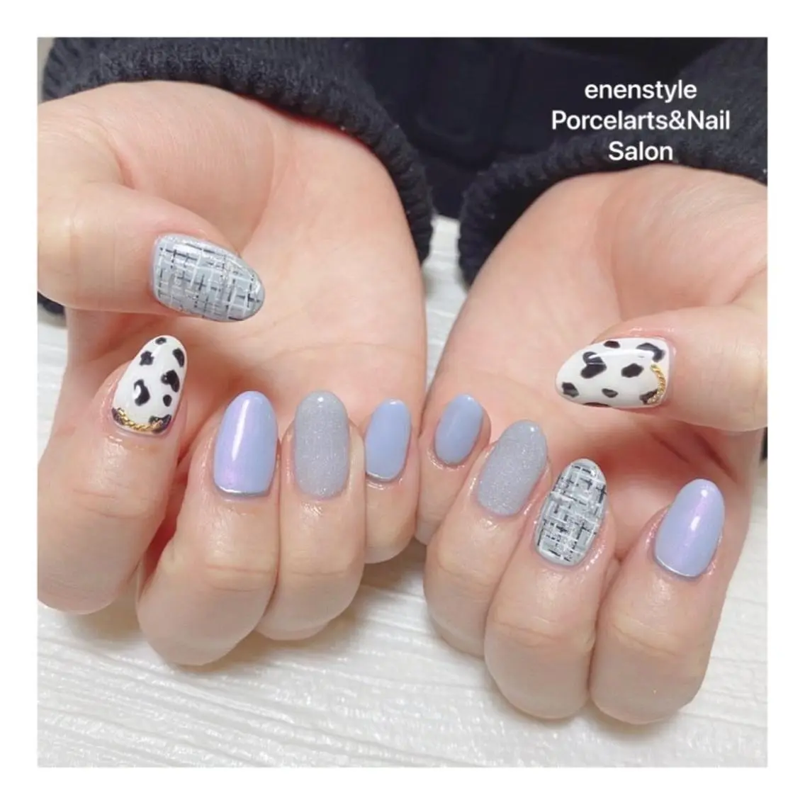 ミディアム ネイル ハンドネイル 🐾enen style 🐾のネイルデザイン