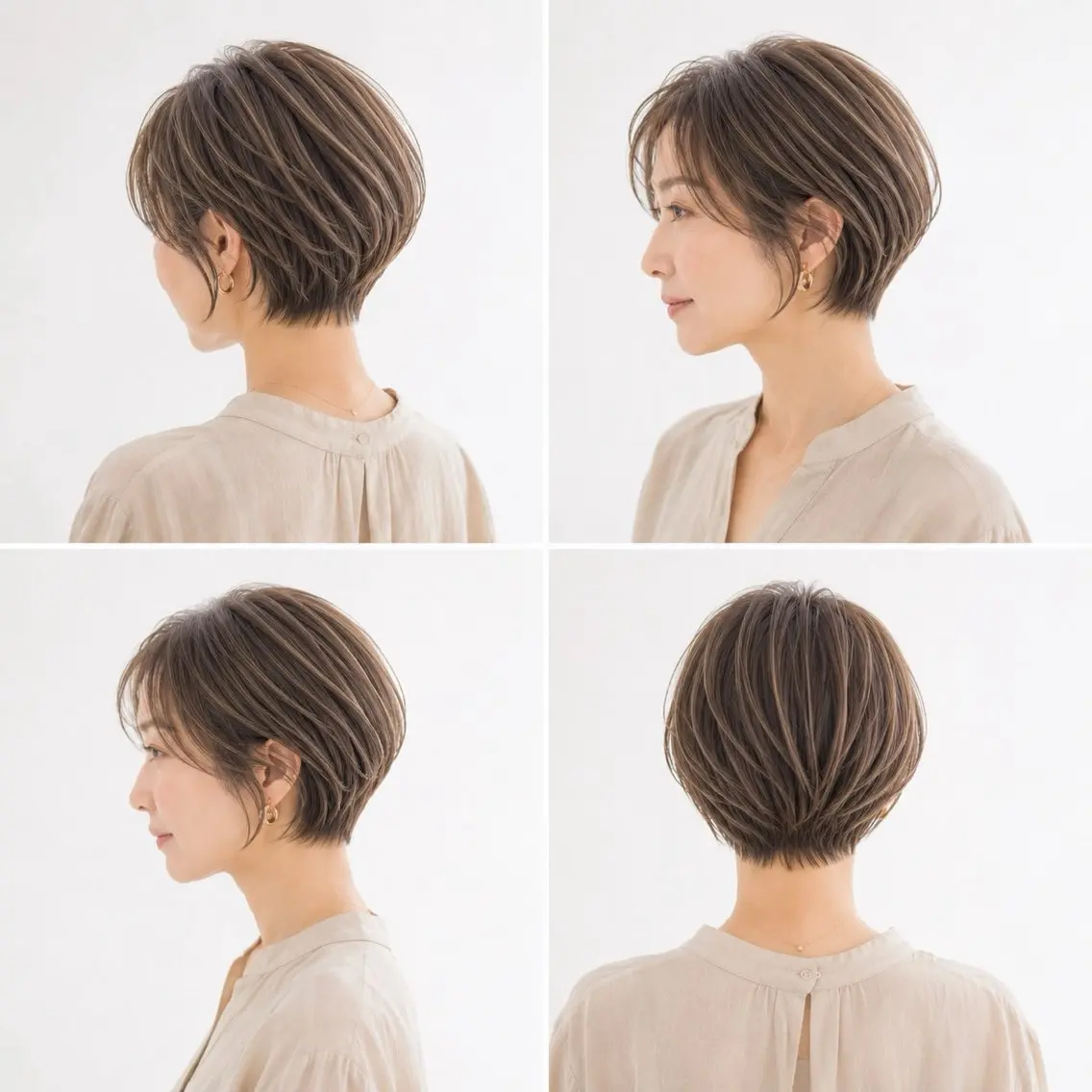 ショート カラー カット ヘアカラー 白髪ぼかし×ショート 天王町×玉山直哉のヘアスタイル