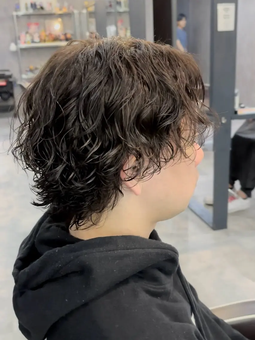 ミディアム パーマ メンズ カット パーマ シュンヤ🔥メンズ パーマ特化🔥新小岩のヘアスタイル