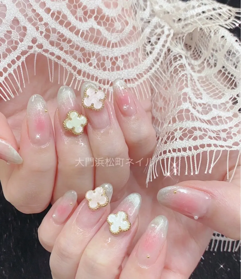 ネイル ダブルフレンチ フレンチネイル ガラスフレンチ マグネットネイル ミラーネイル 大門浜松町 ネイルのネイルデザイン