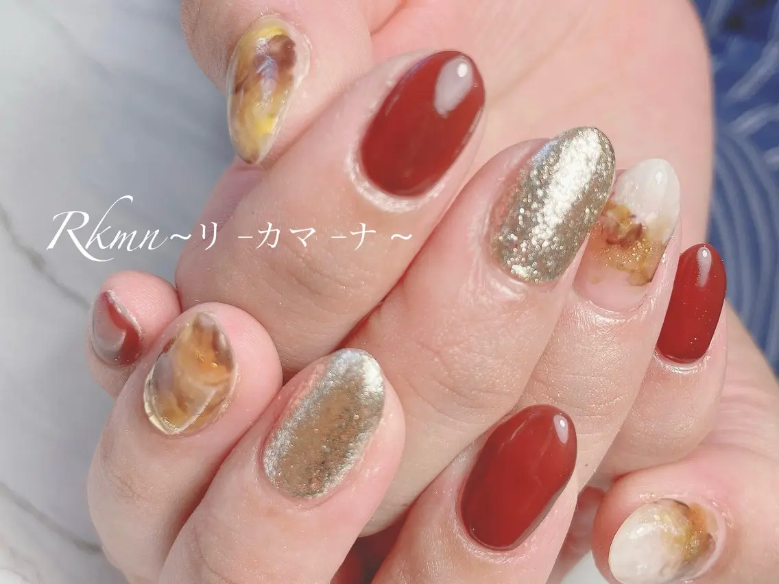 ネイル アートネイル 春ネイル Rkmn ~リ-カマ-ナ~のネイルデザイン