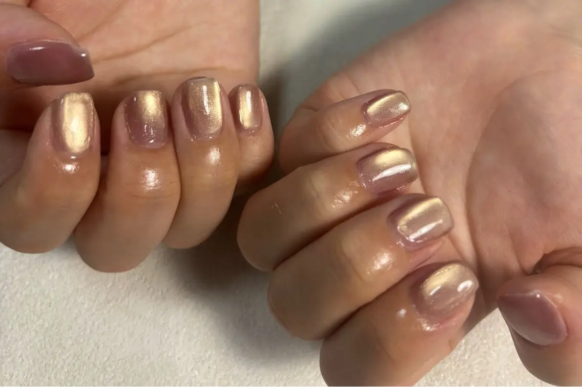 ネイル オーロラネイル 桜ネイル フラワーネイル フットネイル フレンチネイル ハンドネイル kiki nail たまプラーザのネイルデザイン