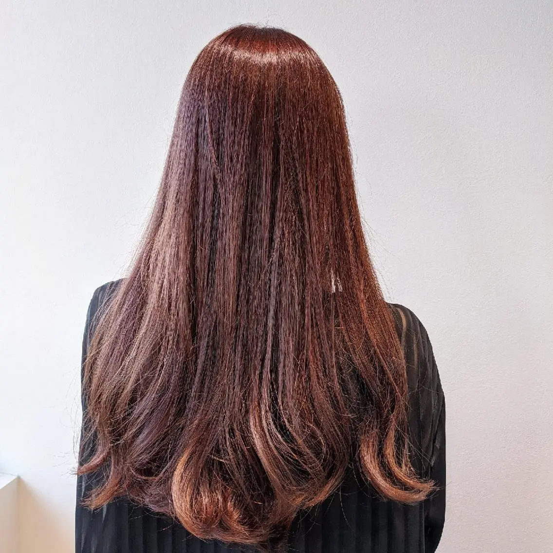 ロング カット ヘアカラー トリートメント 浜田りほ Luxbe 博多バスターミナルのヘアスタイル