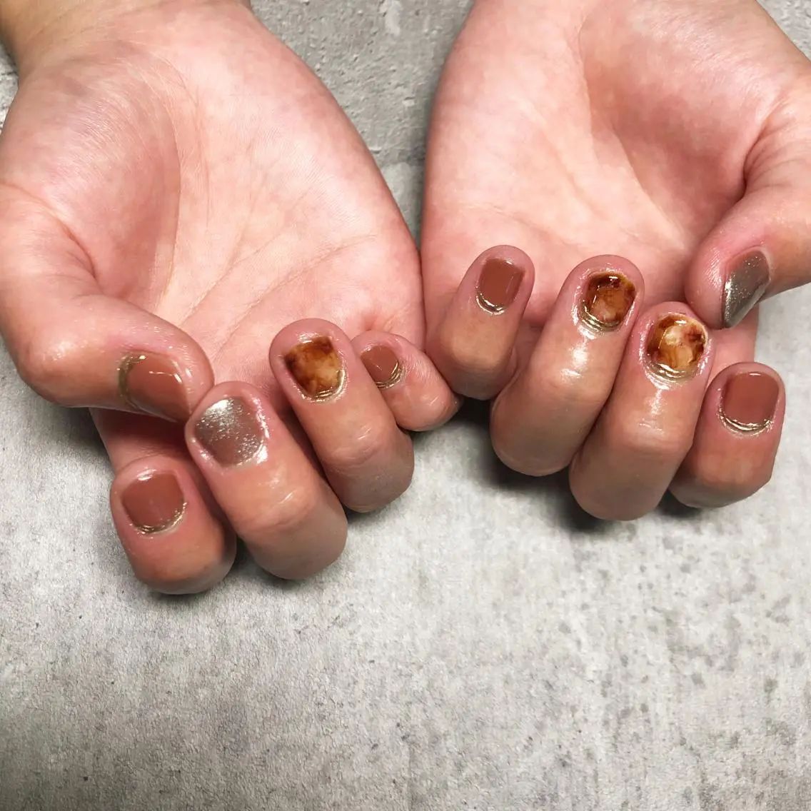 ネイル べっ甲ネイル ジェルネイル マグネットネイル ミラーネイル thrush nailsのネイルデザイン