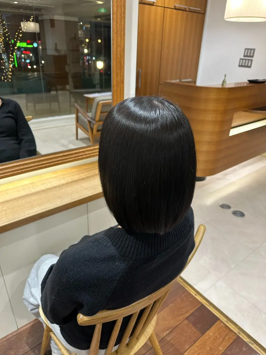 カラー 黒髪 ブルーカラー ブルーブラック ヘアカラー 🩷仙台/ワンカラー /えれな🩷のヘアスタイル