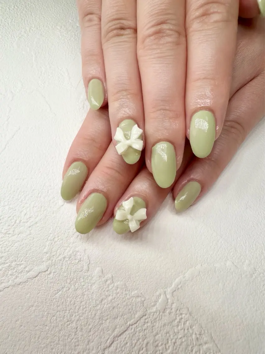 ネイル リボン ハンドネイル nail salon Linoのネイルデザイン