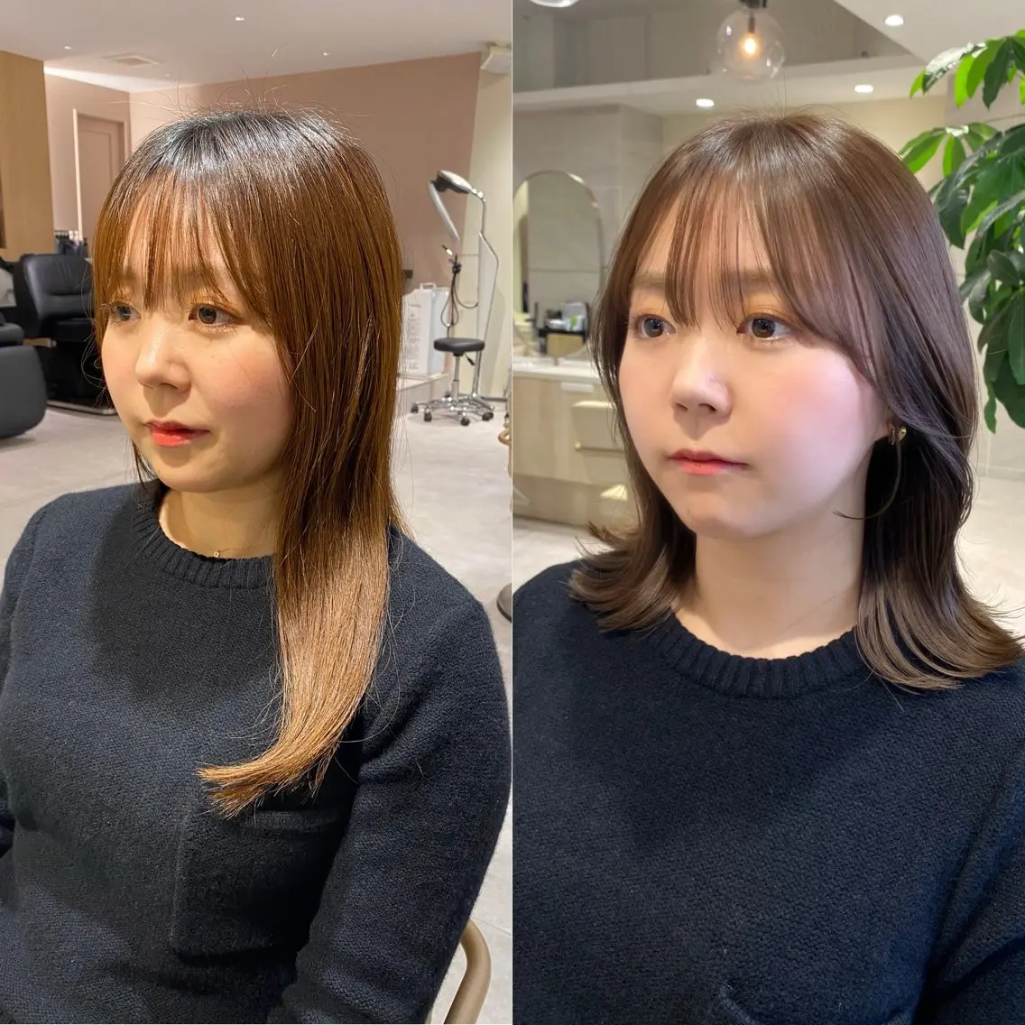 ミディアム カラー ブラウンカラー ショコラブラウン くびれヘア 透明感カラー🌿 グレージュ🐺陽介のヘアスタイル