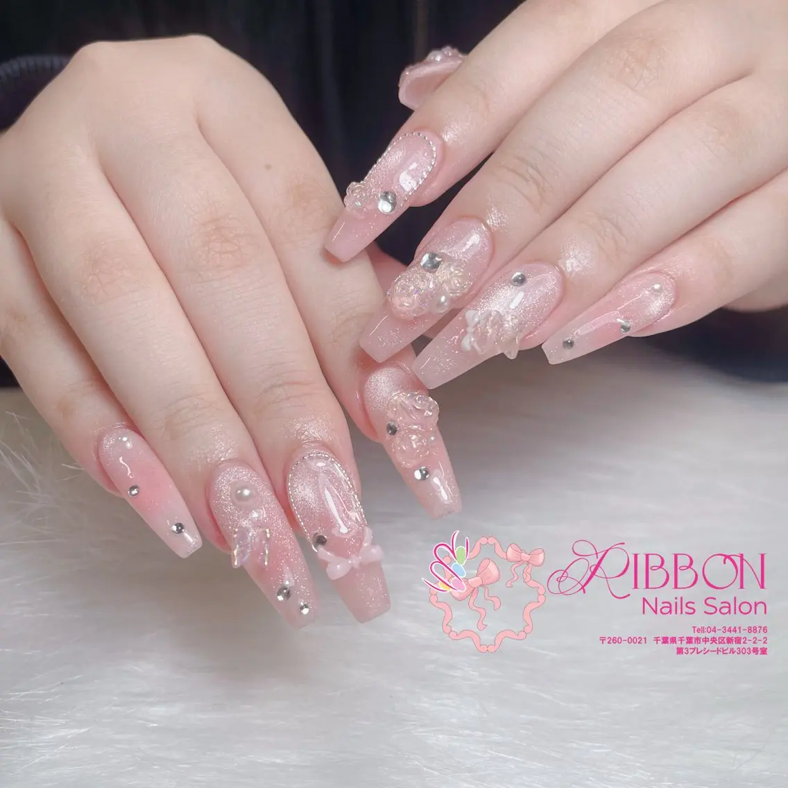 ネイル フットネイル フレンチネイル ジェルネイル マグネットネイル 持ち込み ハンドネイル Ribbonnail salonのネイルデザイン