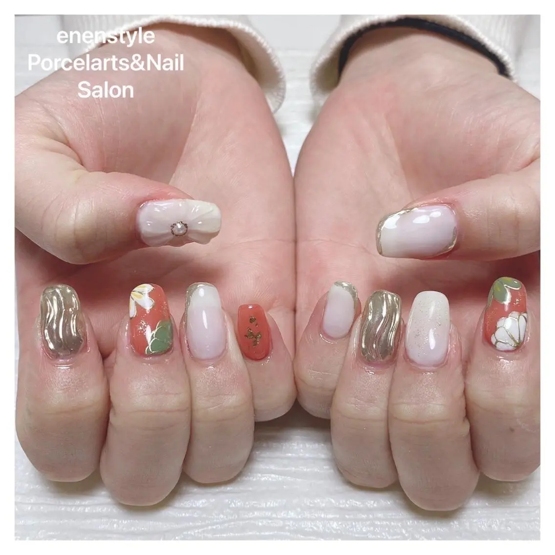ミディアム ネイル 🐾enen style 🐾のネイルデザイン