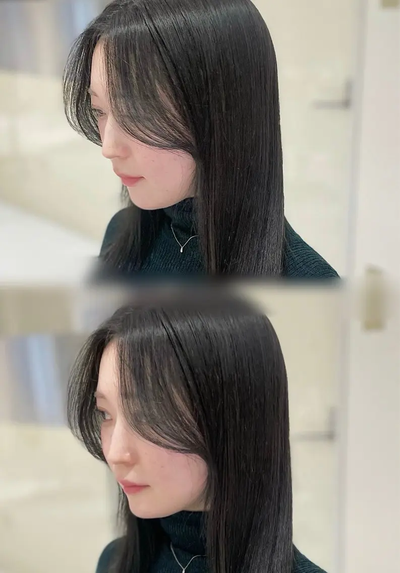 ロング カラー かきあげバング ロング サイドバング 小顔カット 6月NEWopen/ MINAMI🩶のヘアスタイル