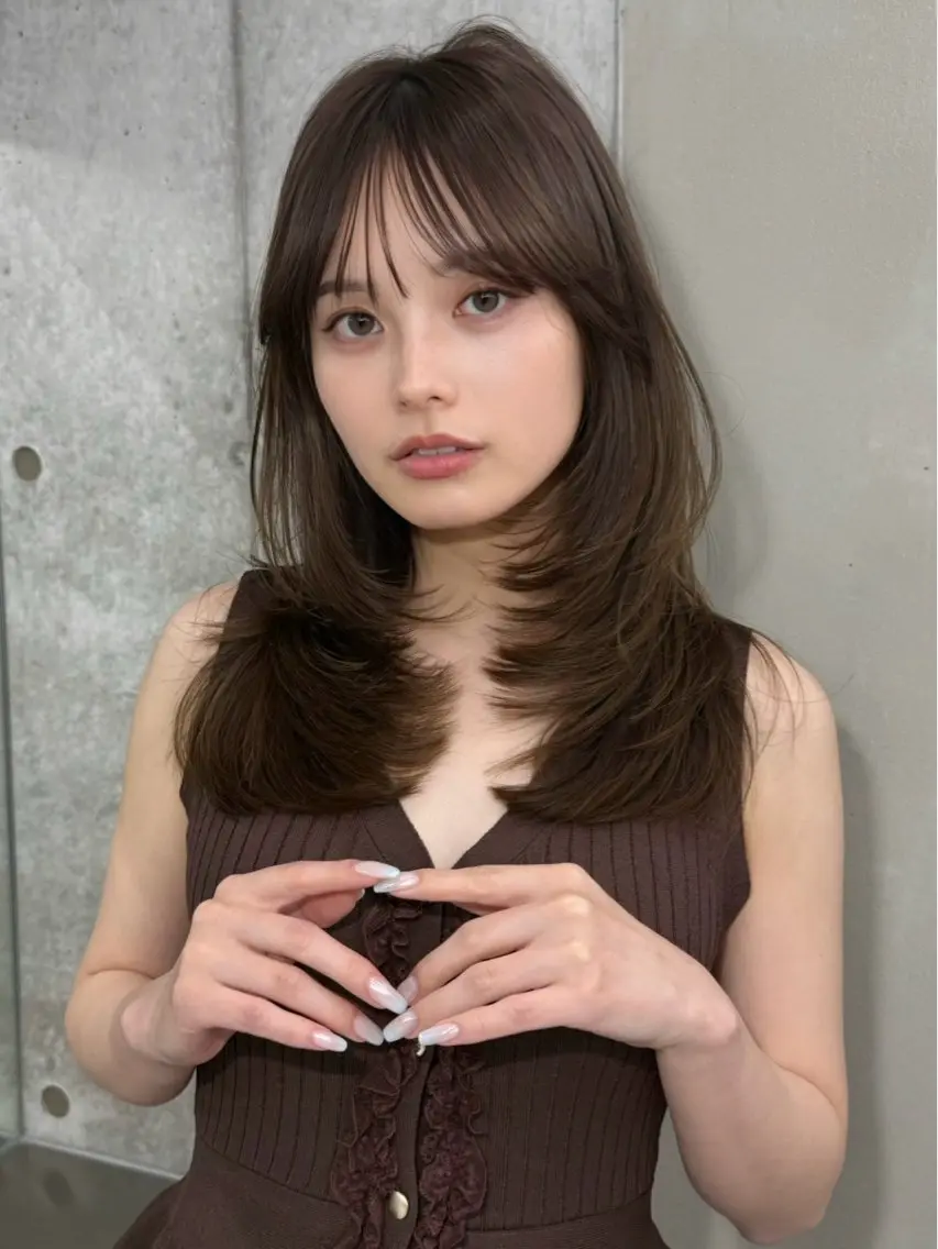 ロング ヘアアレンジ 韓国風ヘア レイヤーカット カット ヘアカラー トリートメント ヘアセット 🌻夏の透明感カラー 🩵韓国レイヤー櫻井のヘアスタイル