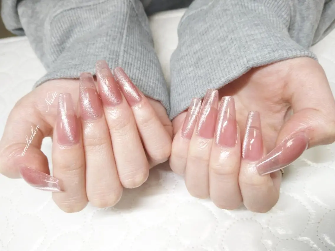 ネイル 長さ出し マグネットネイル ワンカラーネイル nailsalon　 Natuのネイルデザイン
