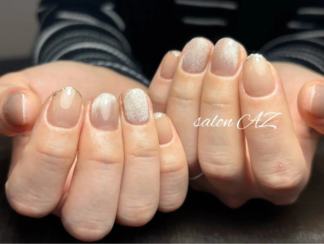 ネイル アートネイル 長さ出し フットネイル フレンチネイル ジェルネイル ハンドネイル salon AZのネイルデザイン