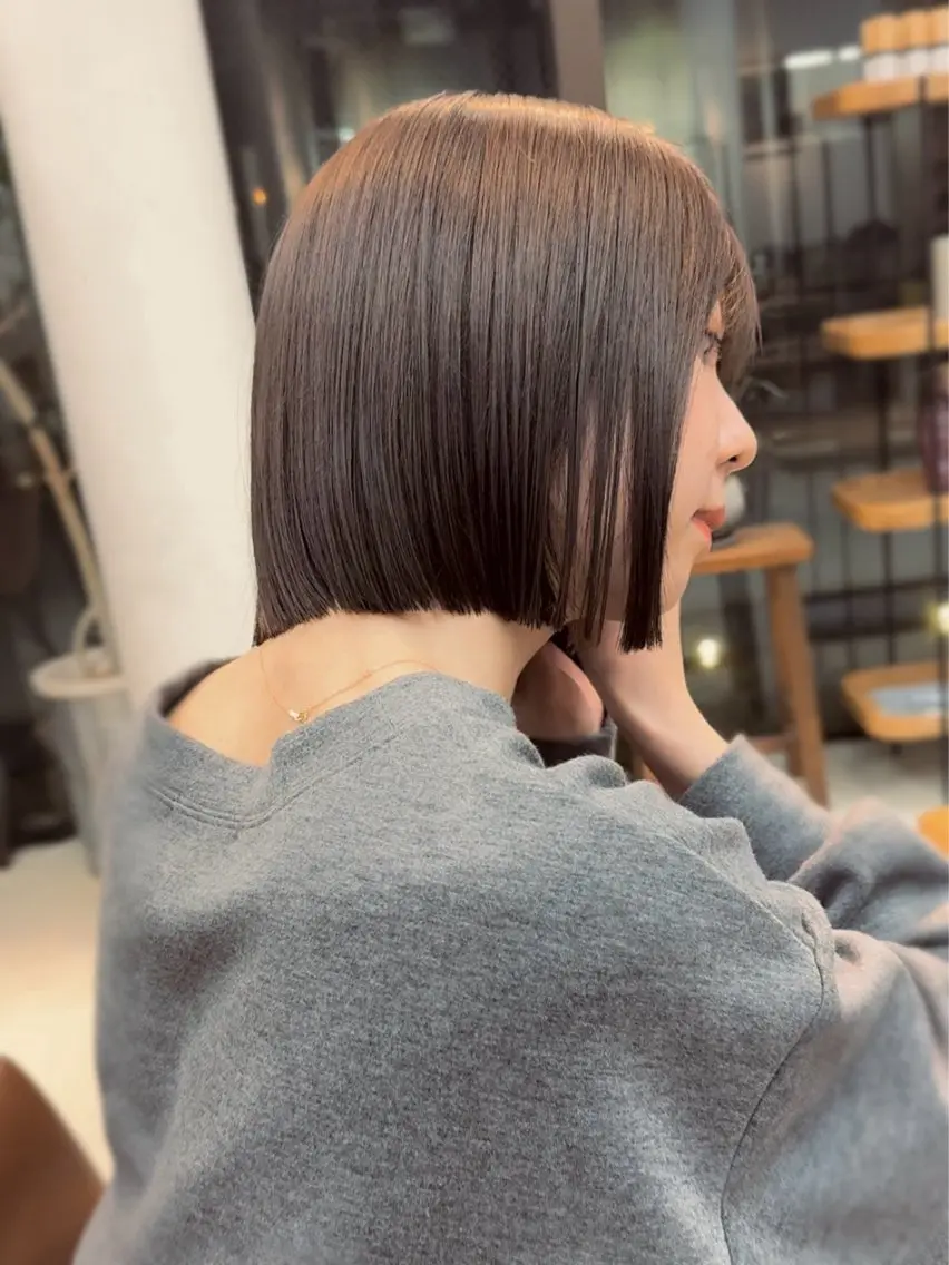 ミディアム カラー ボブ カット ヘアカラー トリートメント ボブ/ショート /パーマ/shinのヘアスタイル