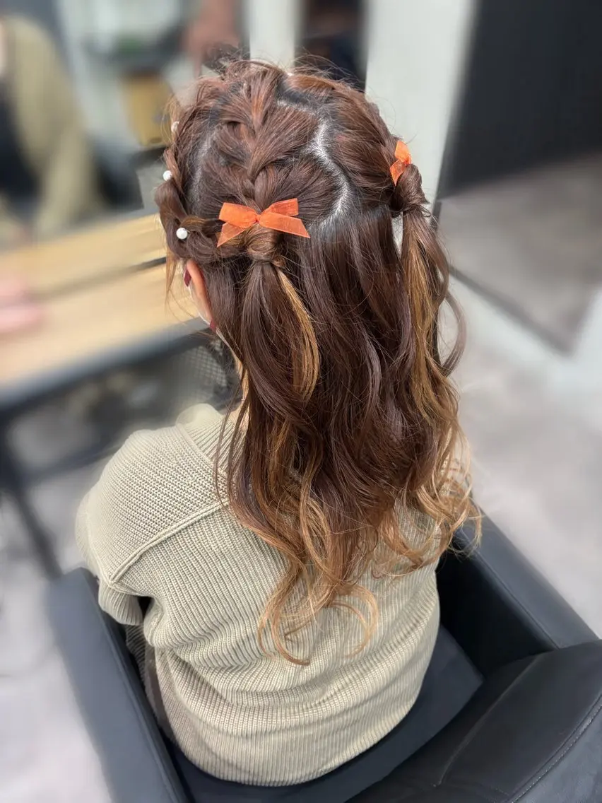 ロング ヘアアレンジ カチューシャ yui/パーマ/ メンズカットのヘアスタイル