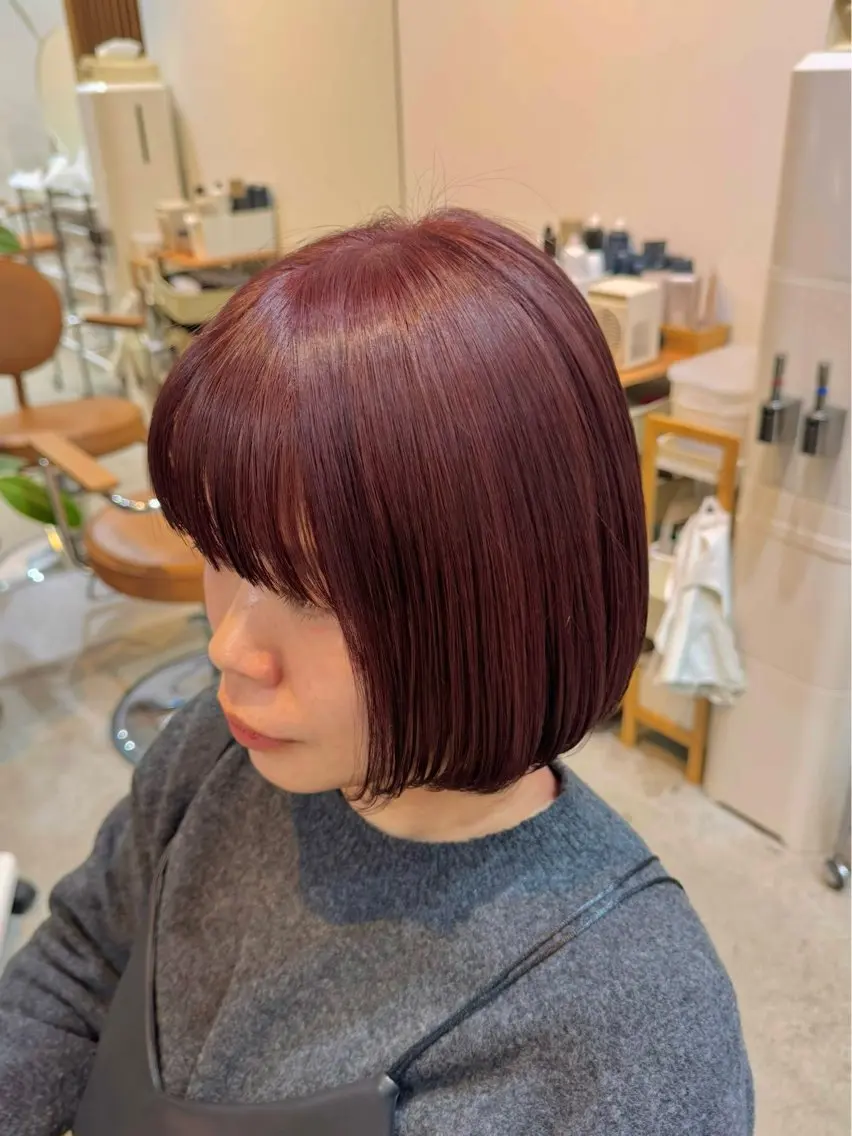 ショート 🧡ボブ/うる艶カラ ー🩵　さくら🌸のヘアスタイル