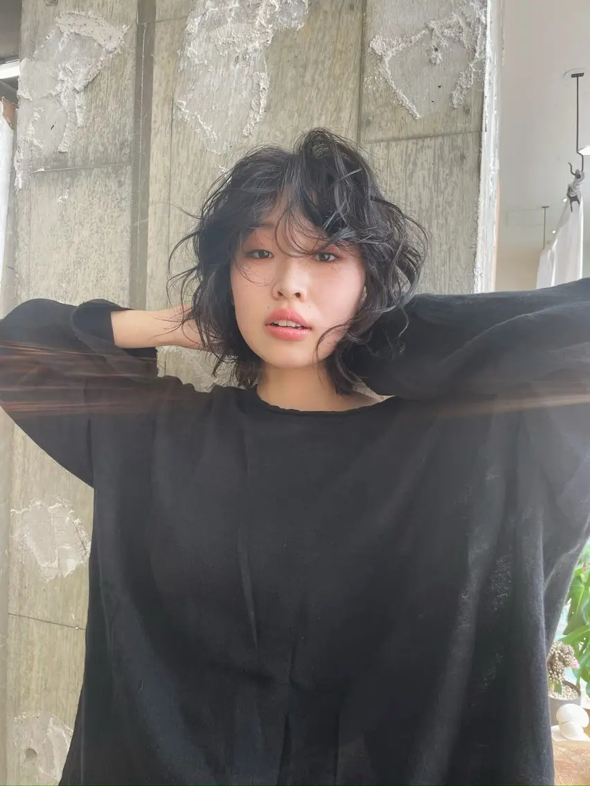 ミディアム パーマ カット パーマ トリートメント 垢抜けボブ/SAHO /OAK溝の口のヘアスタイル