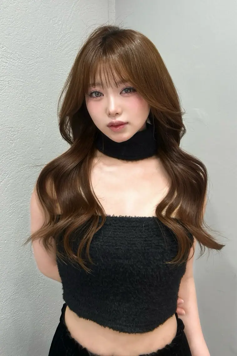 セミロング 韓国風ヘア カット ヘアカラー トリートメント 表参道/ワンホンヘア SAAYA🖤のヘアスタイル