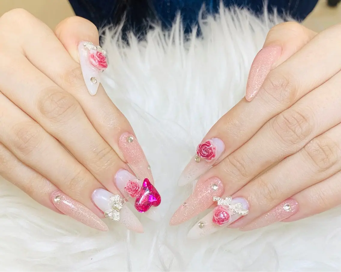 ネイル チークネイル 長さ出し フットネイル 韓国ネイル マグネットネイル ハンドネイル ハンドケア AN NAIL _HOAのネイルデザイン
