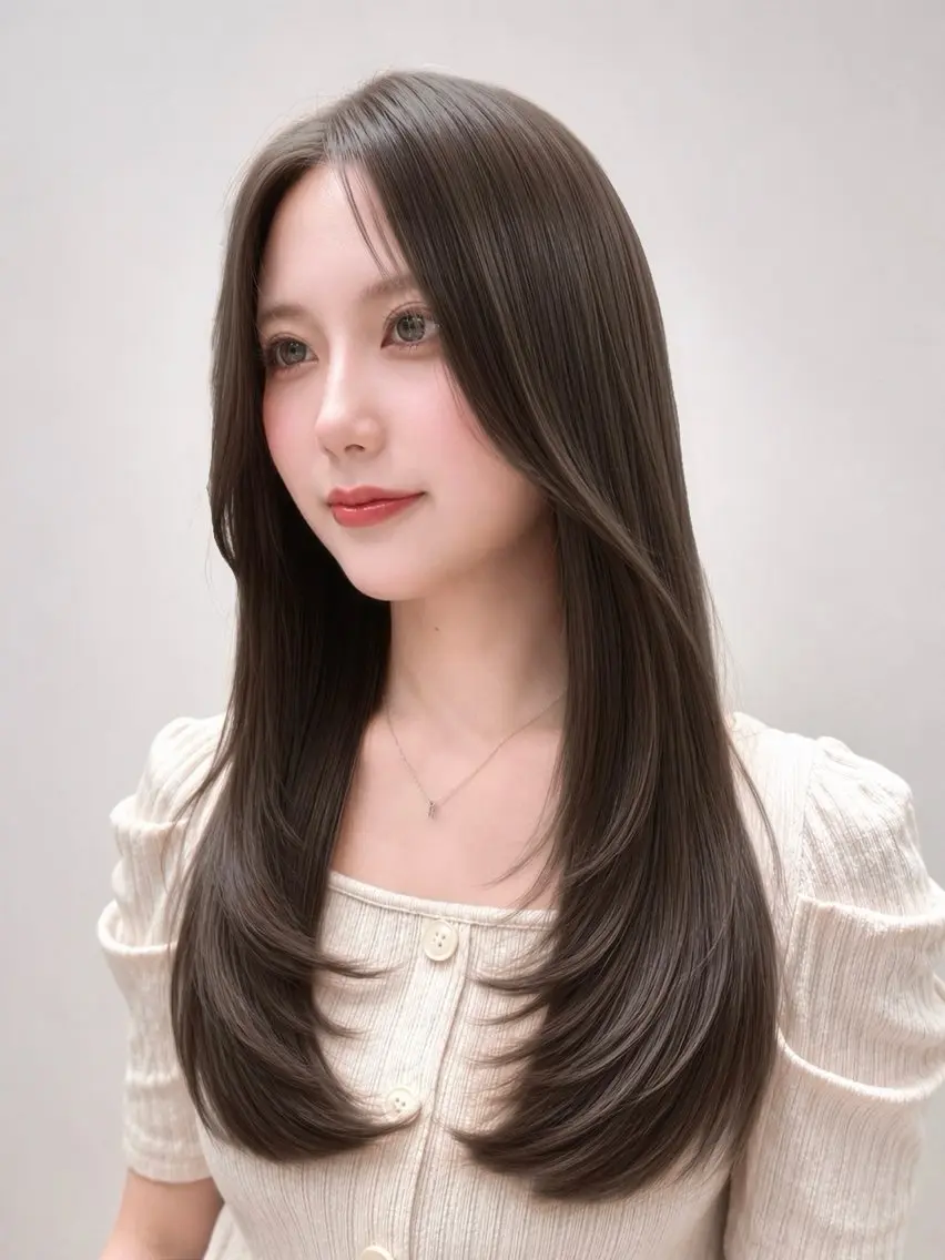 ロング カラー カット ヘアカラー トリートメント ヘッドスパ 💎レイヤー/韓国 💎石戸谷のヘアスタイル