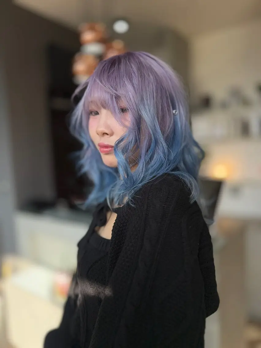 ミディアム カラー ヘアカラー トリートメント ブリーチ/ミルクティ ーベージュ/天神大名のヘアスタイル