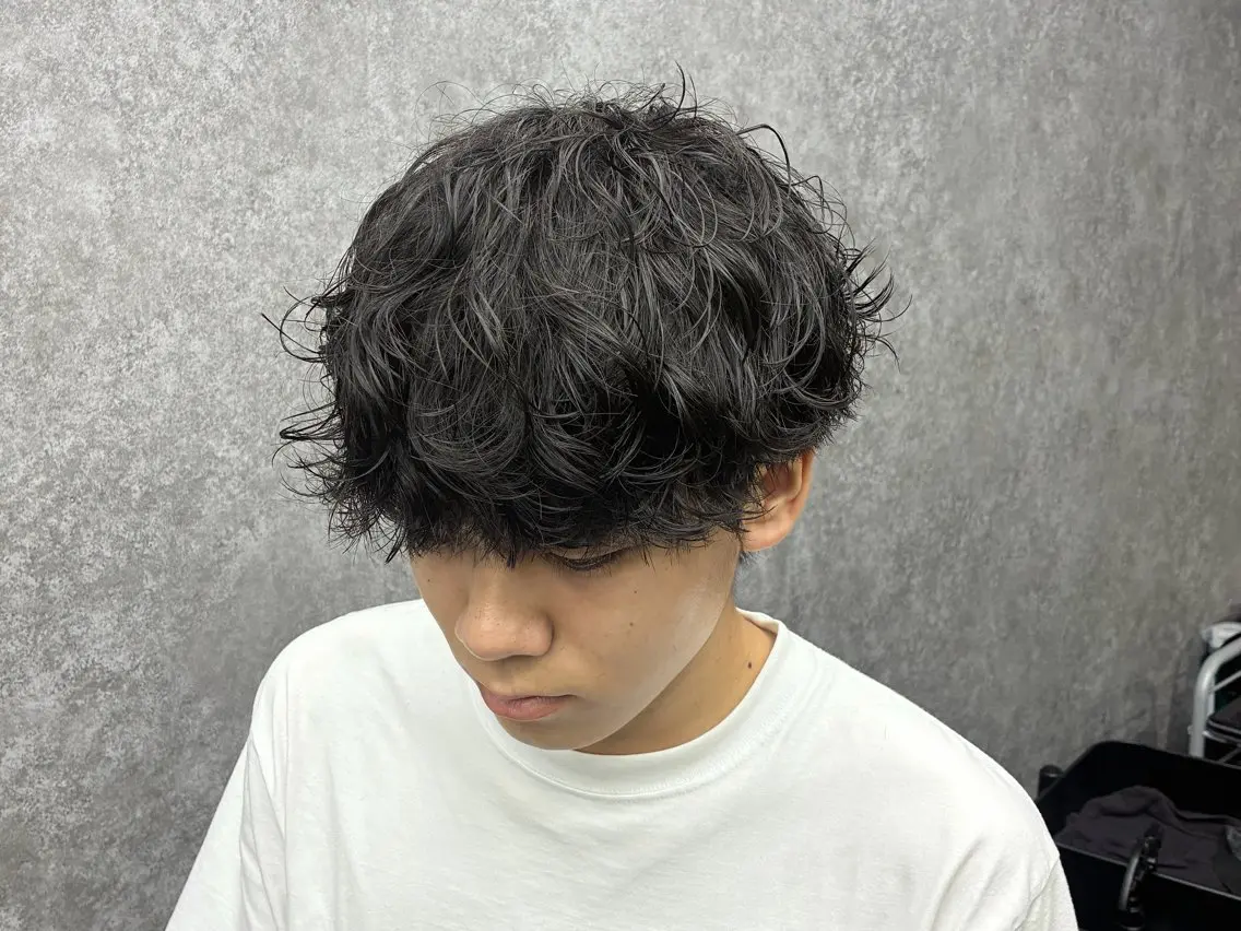 パーマ メンズ カット パーマ 深野 ちさとのヘアスタイル