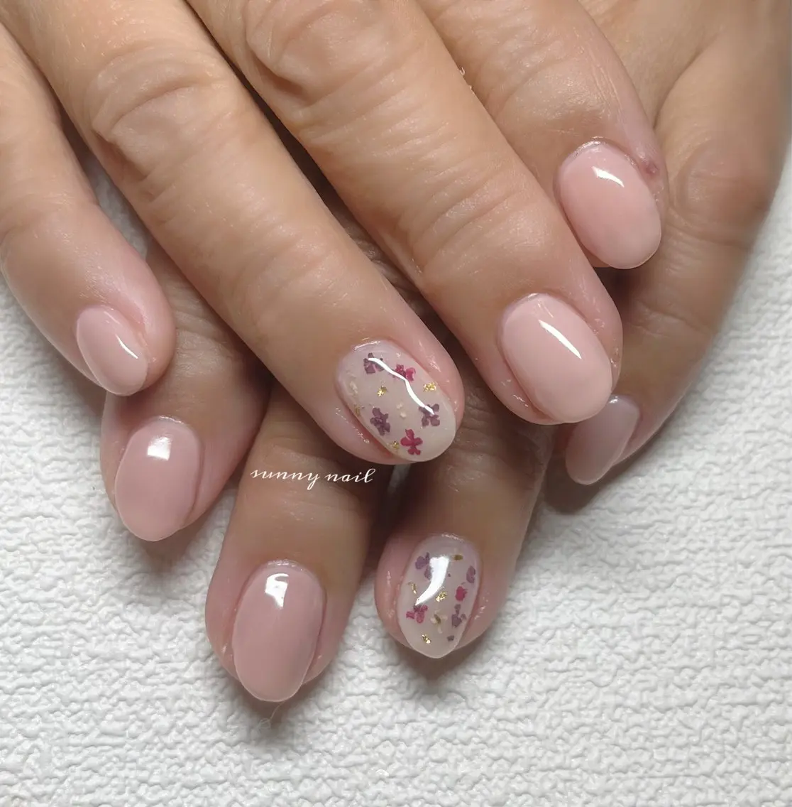 ネイル ジェルネイル パラジェル ピンク sunny nailのネイルデザイン