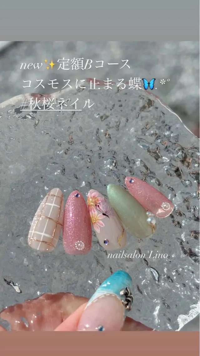 ネイル 桜ネイル ハンドネイル Lino𓂃⟡.· Chizuruのネイルデザイン