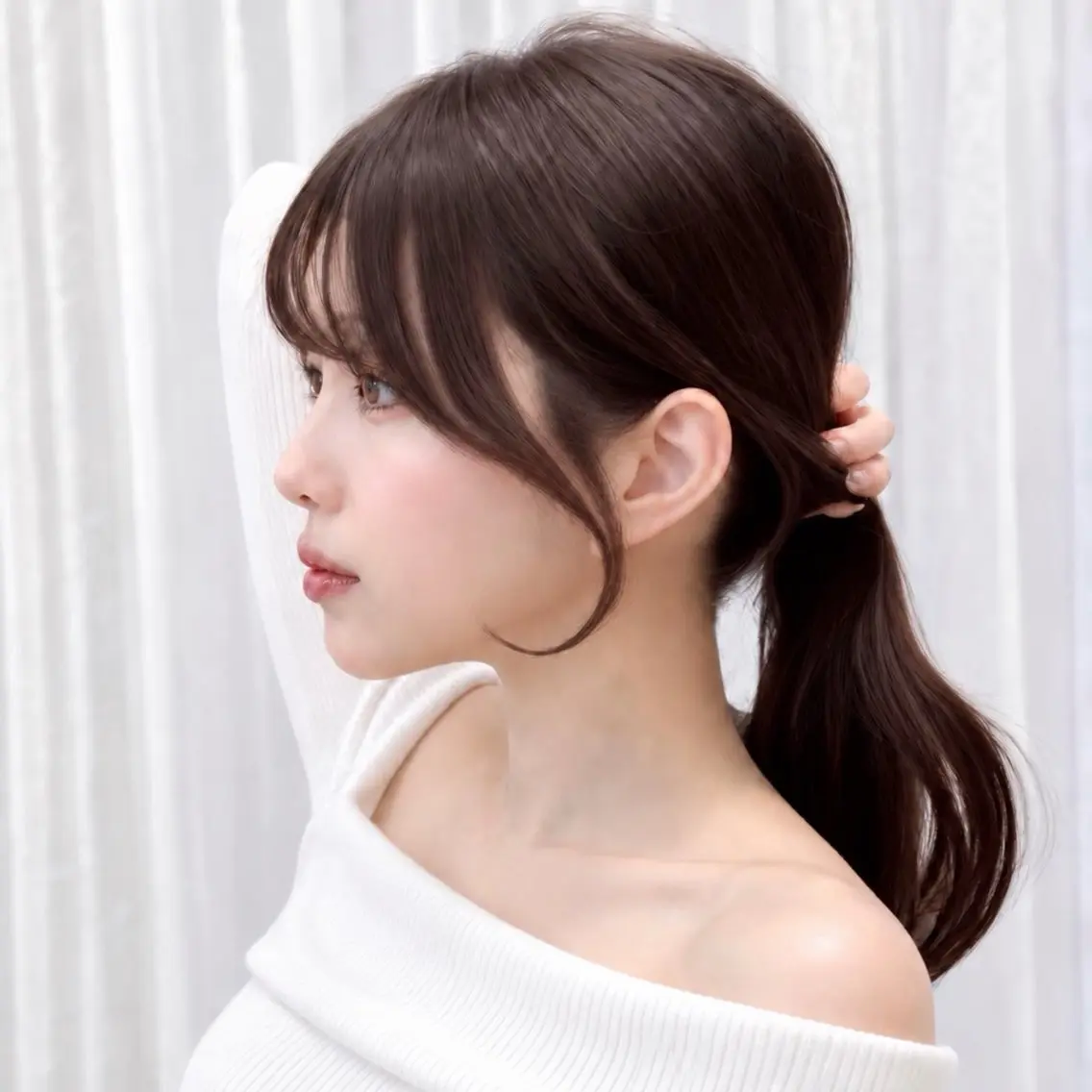 セミロング カラー 顔周りカット 似合わせカット 小顔カット カット ヘアカラー 骨格別小顔カット/ 顔周りカット/金井のヘアスタイル