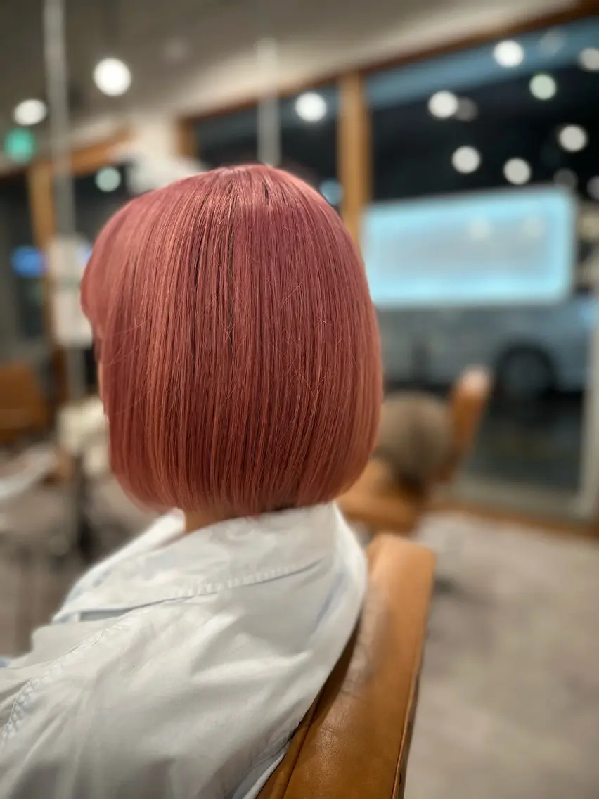 ショート カラー ショートボブ ピンクカラー ボブ ショートヘア ヘアカラー トリートメント 特殊カラー特化 ✂️SHIAN フジのヘアスタイル