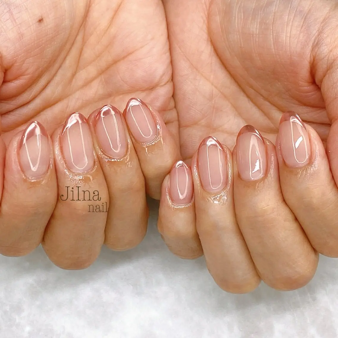 ネイル フレンチネイル ミラーネイル JiIna nailのネイルデザイン