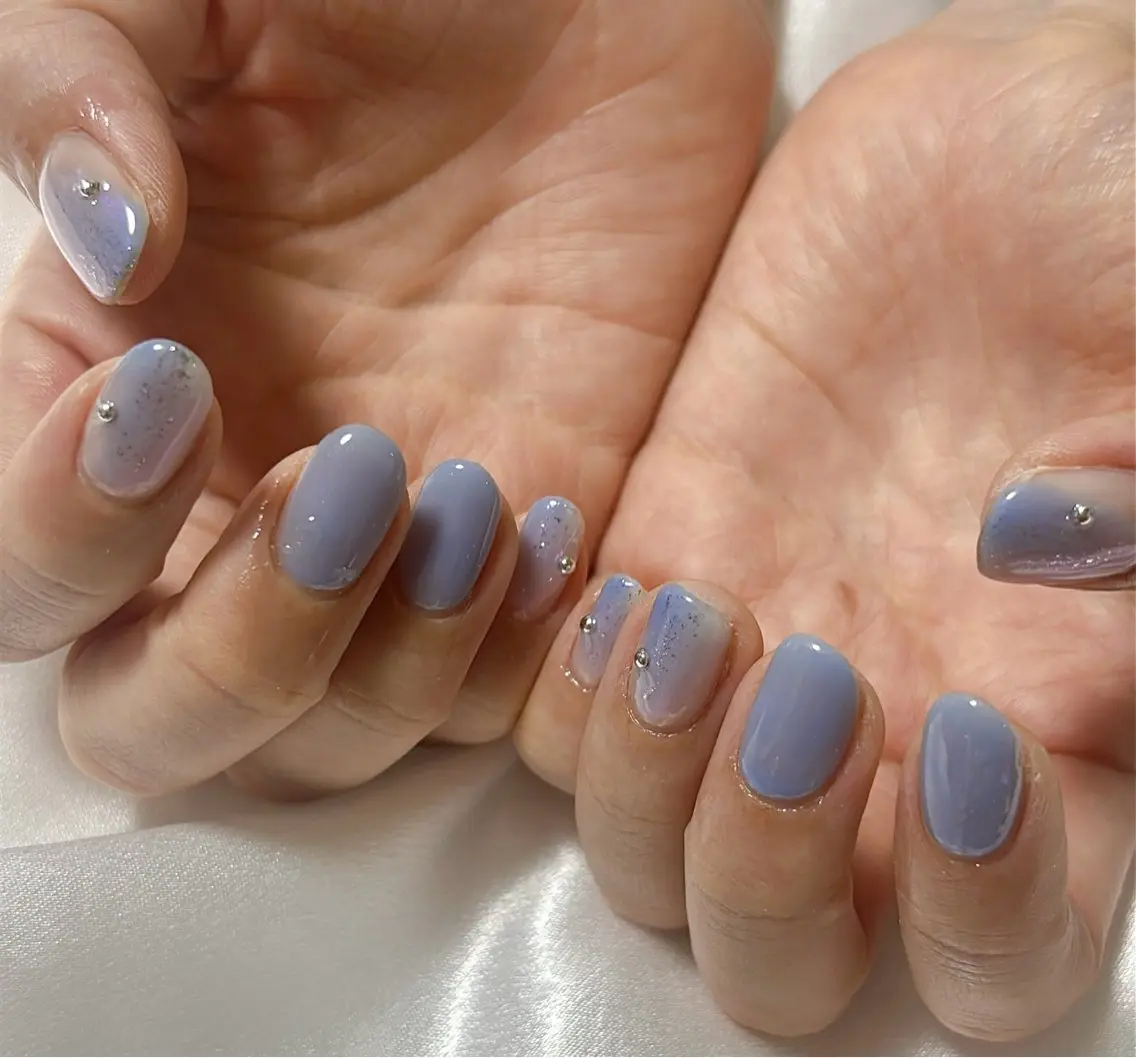 ネイル オーロラネイル フットネイル フレンチネイル ジェルネイル マグネットネイル ハンドネイル mogunail &blowのネイルデザイン