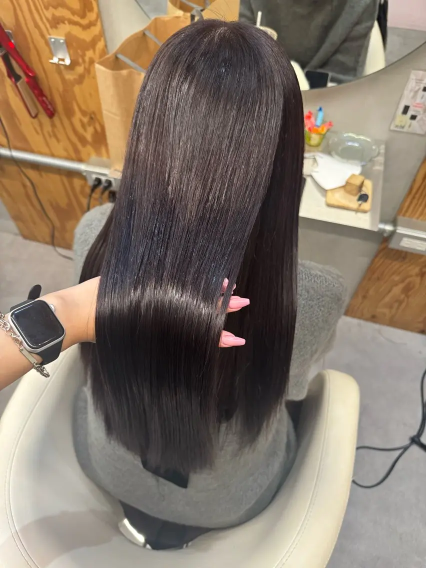 ロング カラー ブリーチ くせ毛 縮毛矯正 縮毛矯正 縮毛矯正/ショート なーな🎀🤍のヘアスタイル