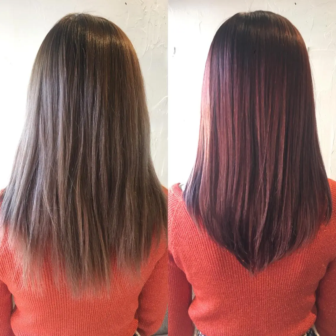 セミロング 髪質改善縮毛矯正 専門店のヘアスタイル