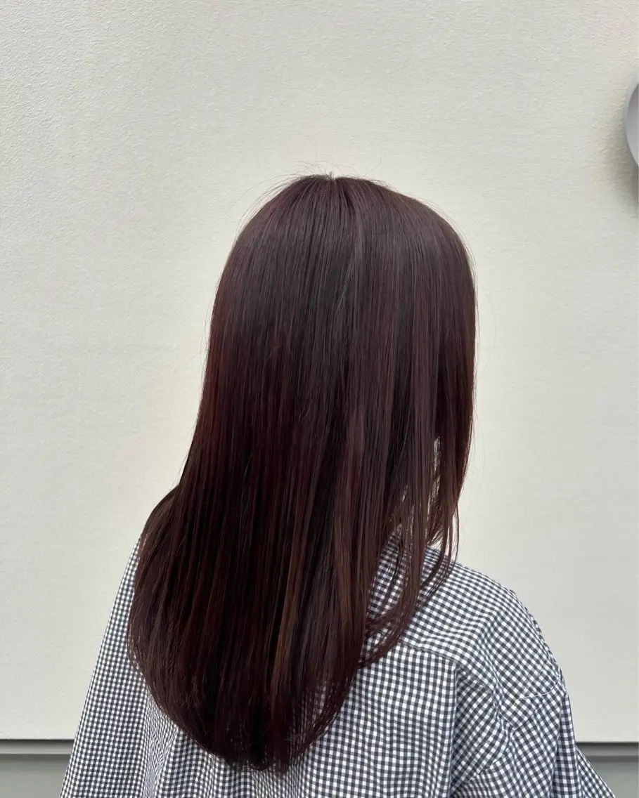 ロング カラー レッドカラー kibako ayanoのヘアスタイル