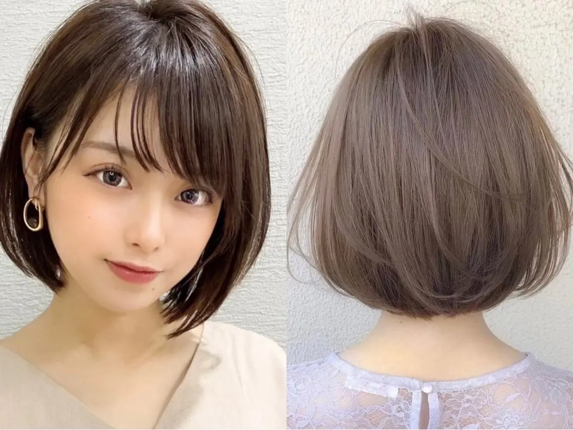 ショート コハク /縮毛矯正　艶カラーのヘアスタイル