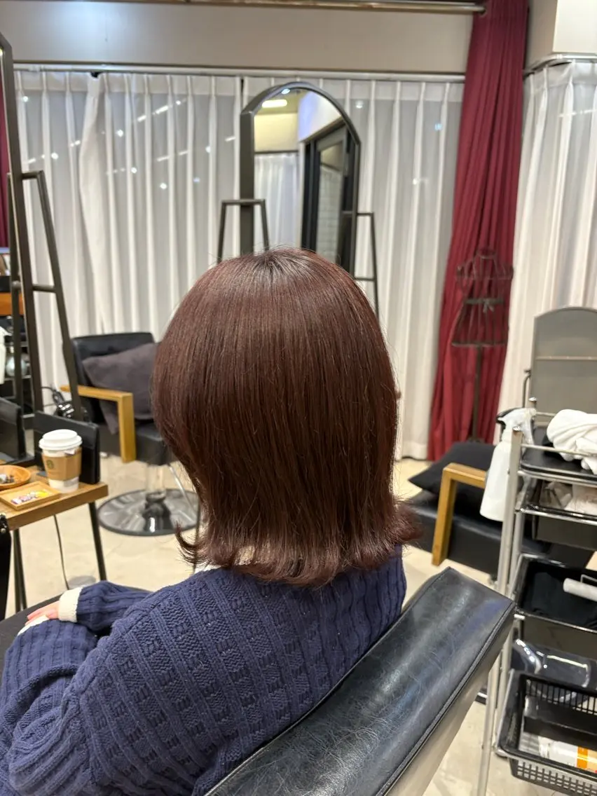 ミディアム カラー ボブ くびれヘア レイヤーカット 外ハネヘア Koya ショート/ボブのヘアスタイル