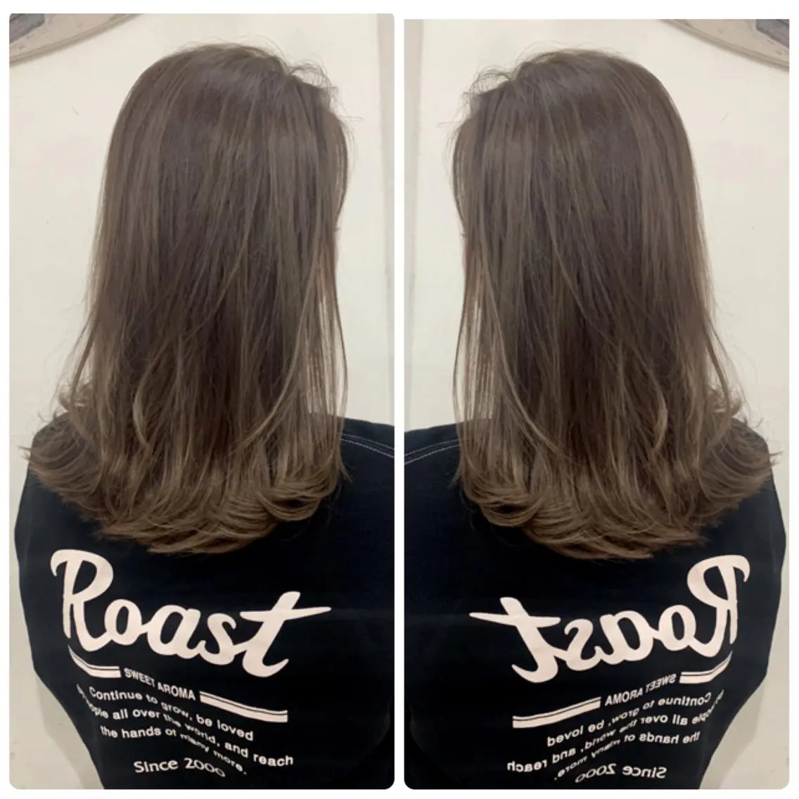 セミロング カラー カット ヘアカラー 京都大人女性ショート 徒歩1分/秋山のヘアスタイル