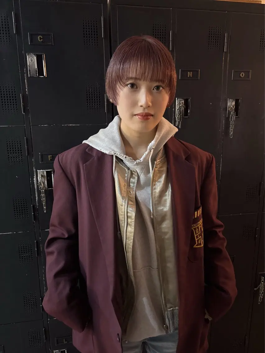 ショート カラー ブリーチ ピンクカラー ショートヘア 安藤楓華 fuka andoのヘアスタイル