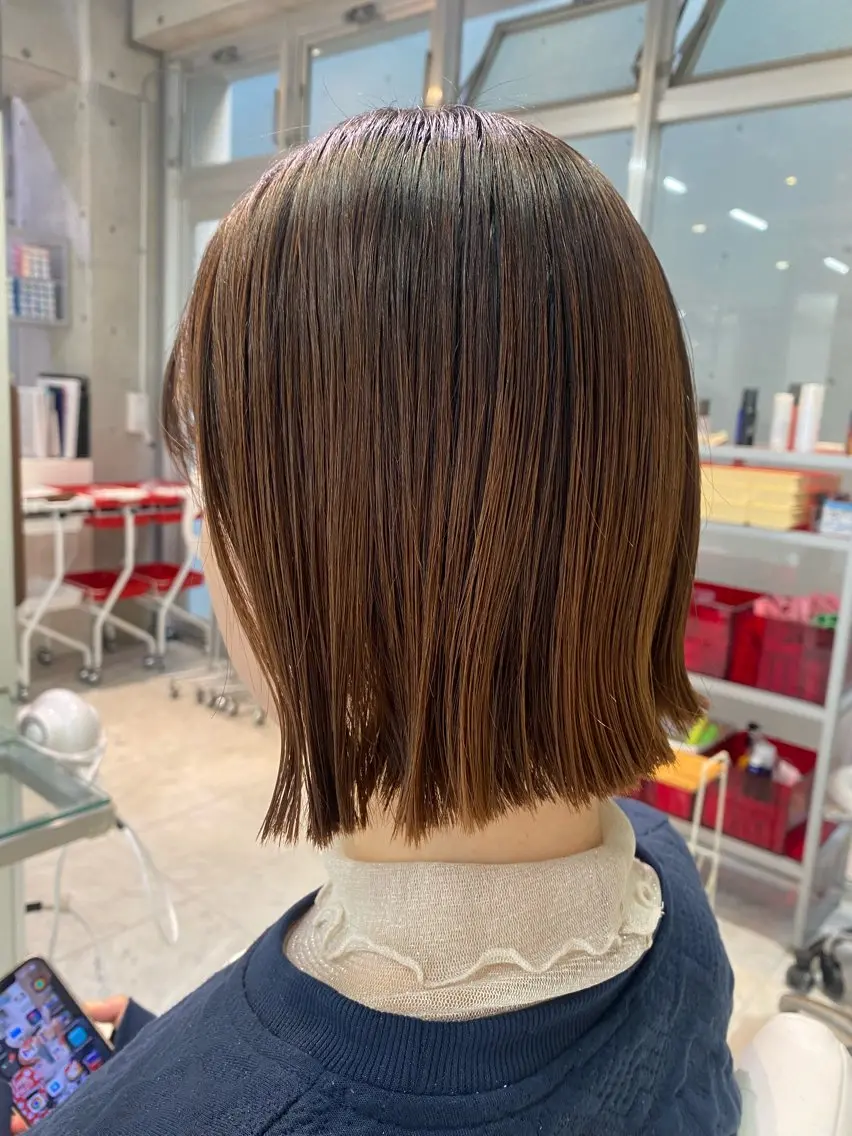 ショート 切りっぱなしボブ ボブ 🌈🧡ヤマダ ヒロナ🌈🧡のヘアスタイル