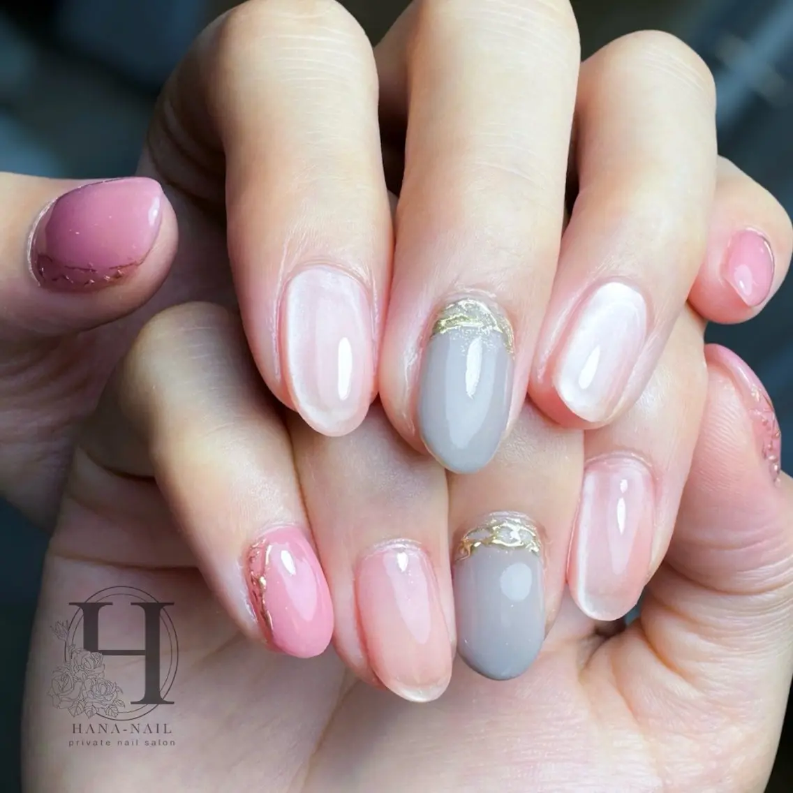 ネイル アートネイル ジェルネイル マグネットネイル ミラーネイル Kao hana-nailのネイルデザイン