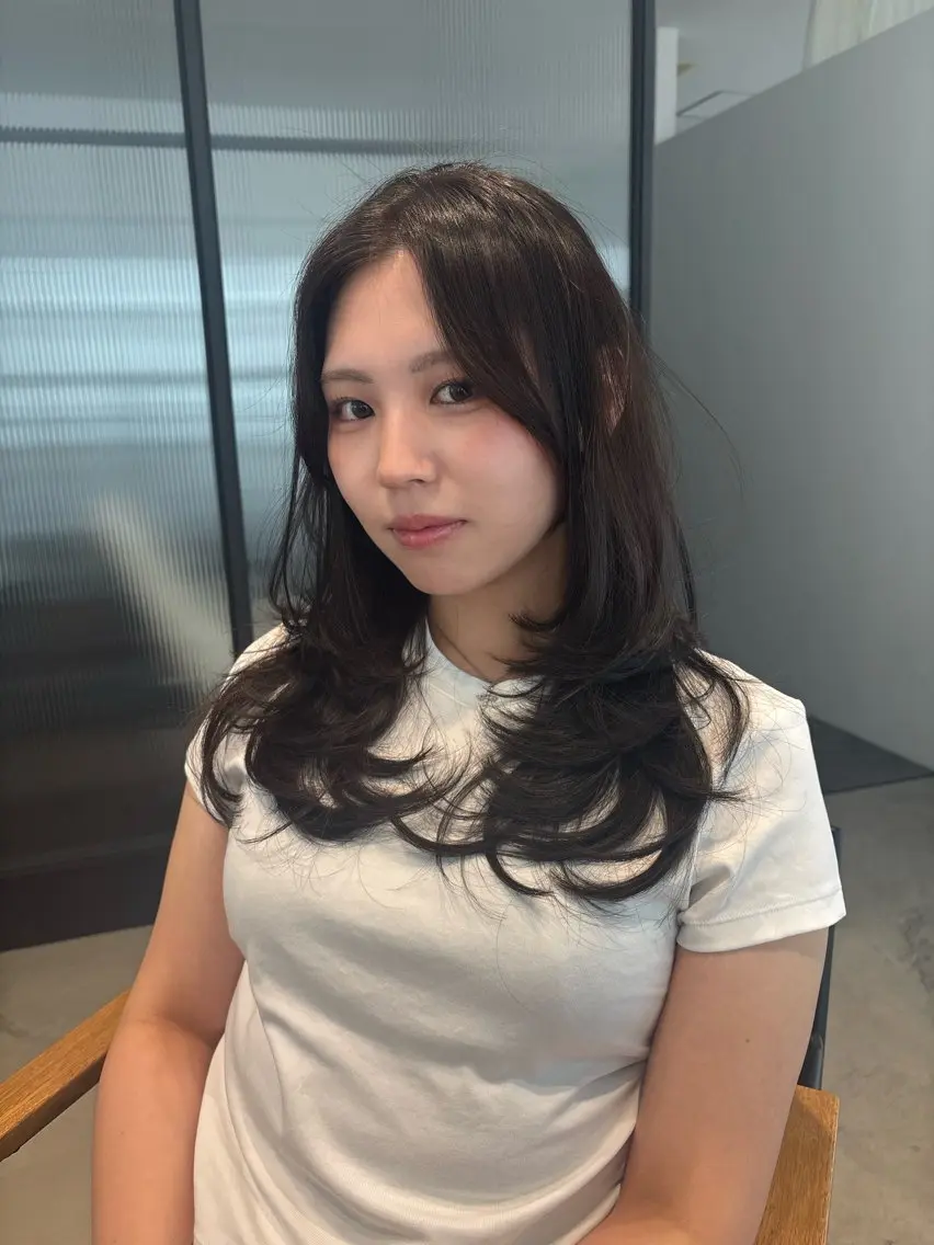 ミディアム カラー カット ヘアカラー ♡tomo♡ 岐阜レイヤーカットのヘアスタイル