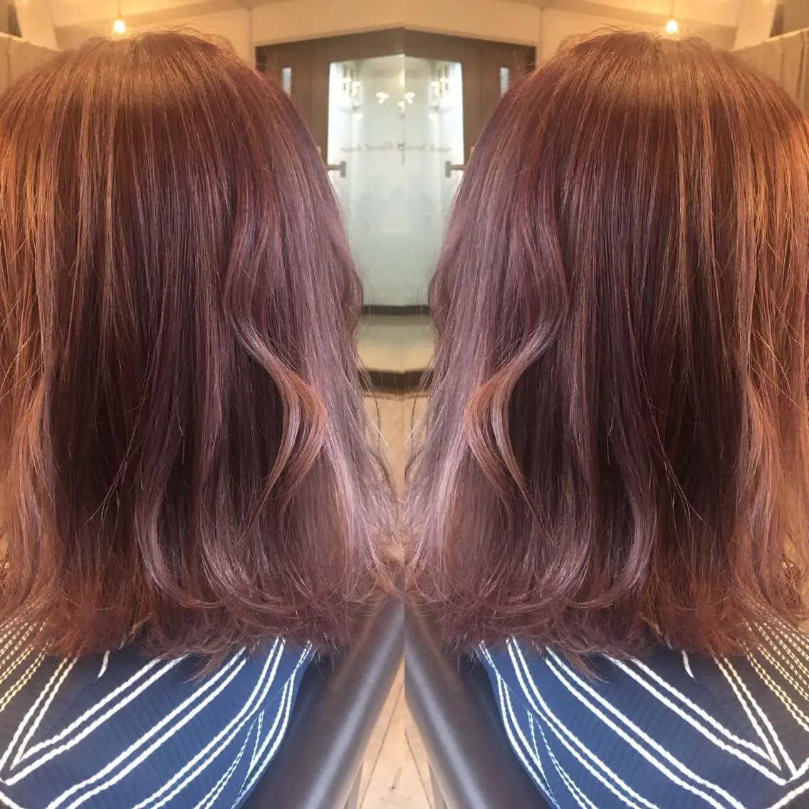 ミディアム カラー ブリーチ ピンクカラー 美髪・艶髪特化美容師 RYOJIのヘアスタイル