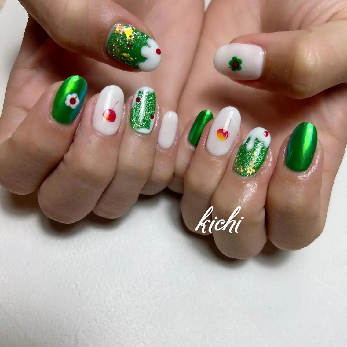 ネイル ジェルネイル 持ち込み ニュアンスネイル パラジェル 夏ネイル kichi・: *のネイルデザイン