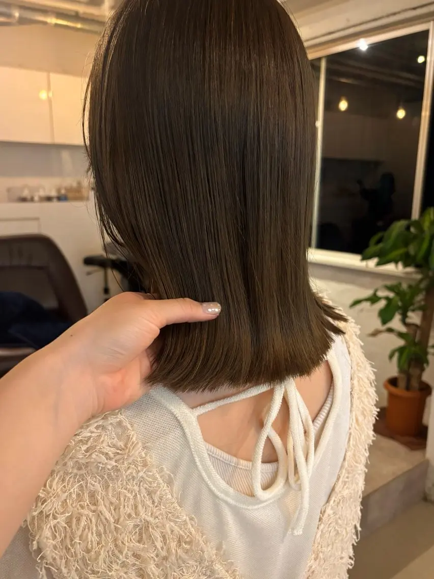 セミロング カット ヘアカラー トリートメント 🍑透明感hair ・NENE🍑のヘアスタイル