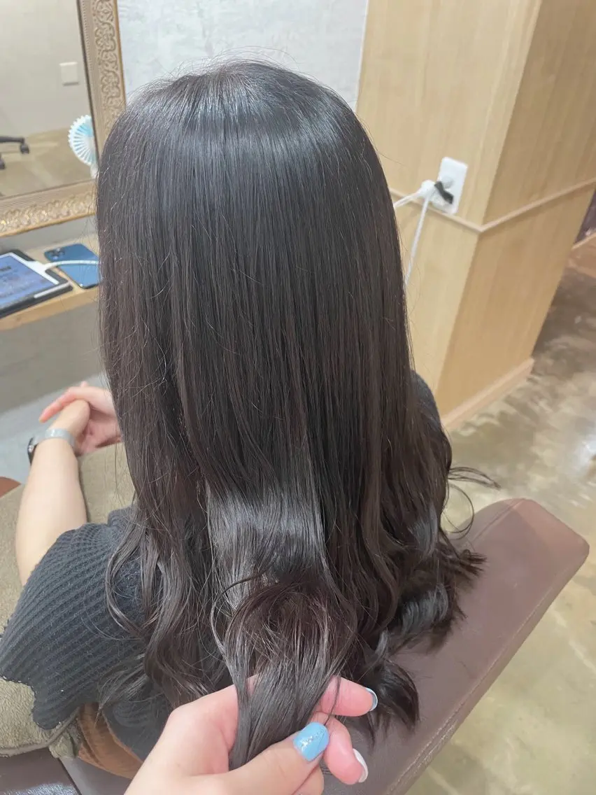 ロング カラー ヘアアレンジ グレージュ ラベンダーカラー ラベンダーグレージュ ラベンダーグレー ヘアカラー トリートメント 🍒透明感カラー/ 艶カラー/さくら🍒のヘアスタイル