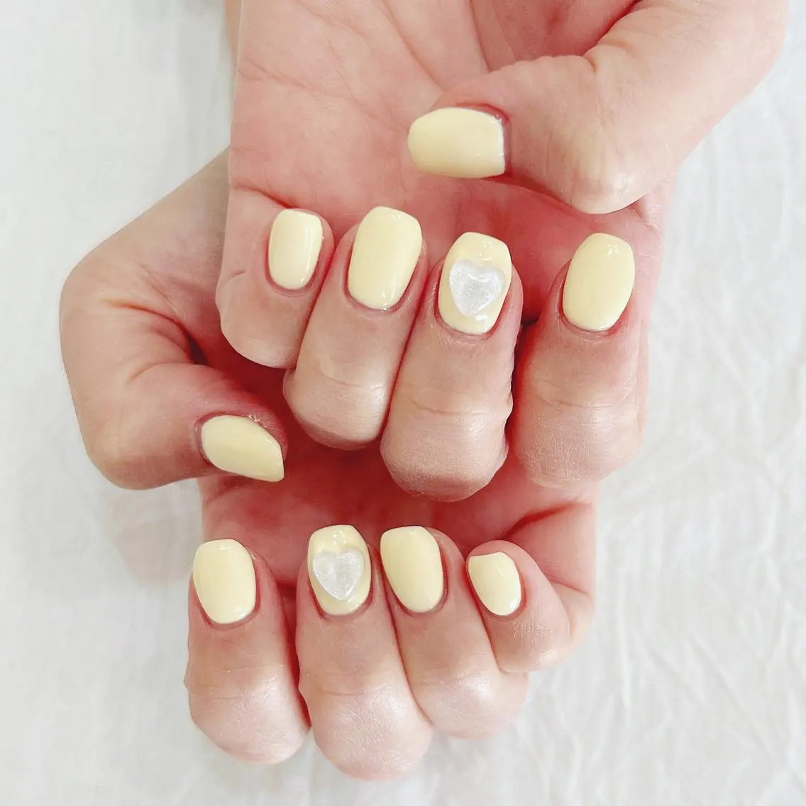 ネイル ハート ワンカラーネイル ショートネイル ハンドネイル peaberry nailのネイルデザイン